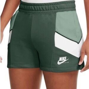 Nike Sportswear Heritage Women's Dark Green, Light Green, & White Lounge Shorts